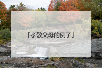 孝敬父母的例子