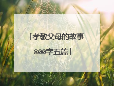 孝敬父母的故事800字五篇