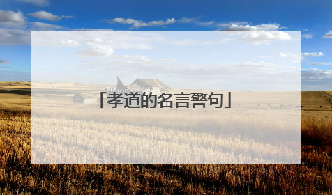 孝道的名言警句