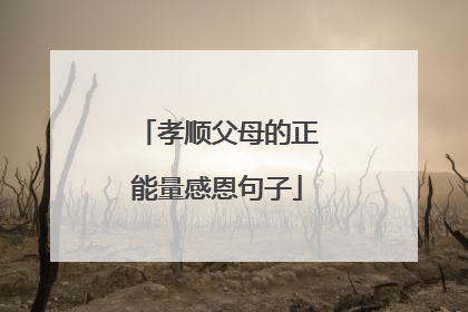 孝顺父母的正能量感恩句子