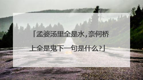 孟婆汤里全是水,奈何桥上全是鬼下一句是什么?