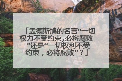 孟德斯鸠的名言“一切权力不受约束,必将腐败 ”还是“一切权利不受约束，必将腐败”？