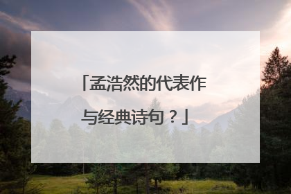 孟浩然的代表作与经典诗句？