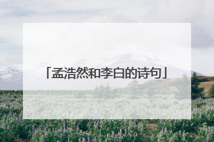 孟浩然和李白的诗句