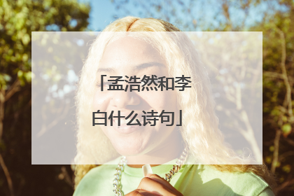 孟浩然和李白什么诗句
