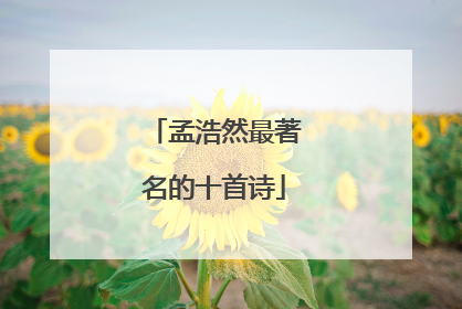 孟浩然最著名的十首诗
