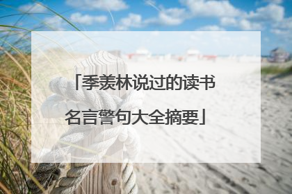 季羡林说过的读书名言警句大全摘要