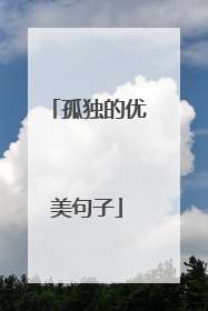 孤独的优美句子