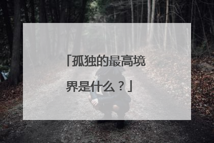 孤独的最高境界是什么?