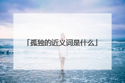 孤独的近义词是什么