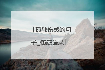 孤独伤感的句子_伤感语录