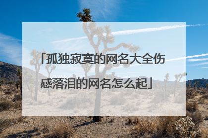 孤独寂寞的网名大全伤感落泪的网名怎么起