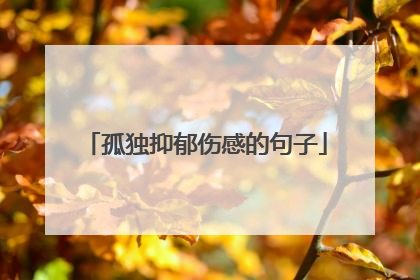 孤独抑郁伤感的句子