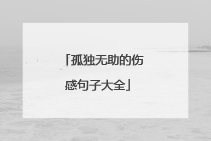 孤独无助的伤感句子大全