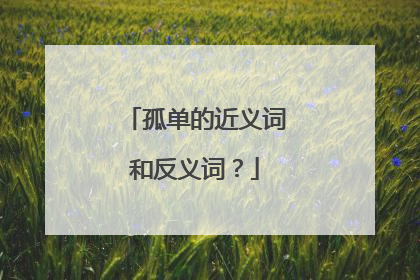 孤单的近义词和反义词?