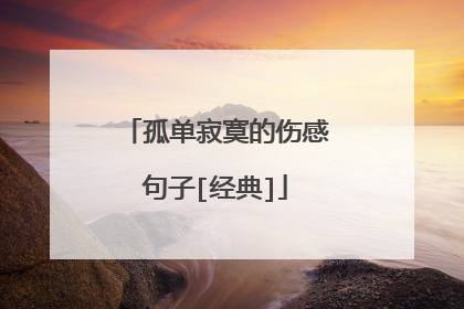 孤单寂寞的伤感句子[经典]