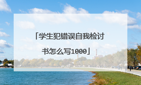 学生犯错误自我检讨书怎么写1000
