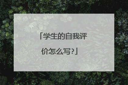 学生的自我评价怎么写?