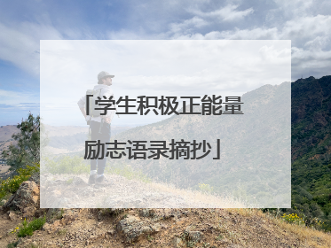 学生积极正能量励志语录摘抄