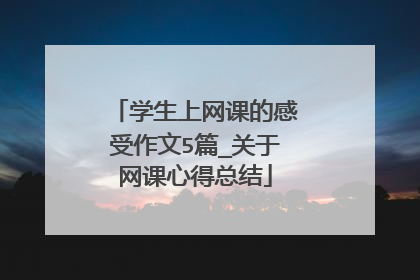 学生上网课的感受作文5篇_关于网课心得总结