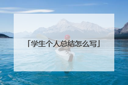 学生个人总结怎么写