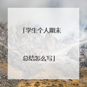 学生个人期末总结怎么写