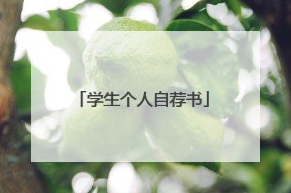 学生个人自荐书