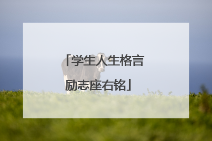 学生人生格言励志座右铭