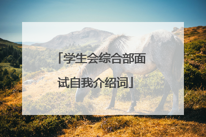 学生会综合部面试自我介绍词