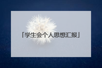 学生会个人思想汇报