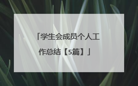 学生会成员个人工作总结【5篇】