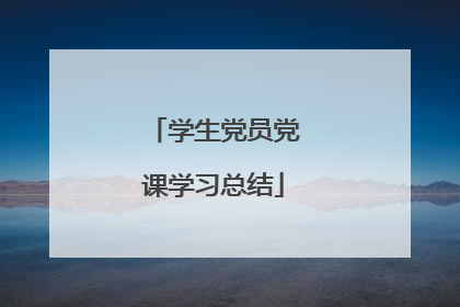 学生党员党课学习总结