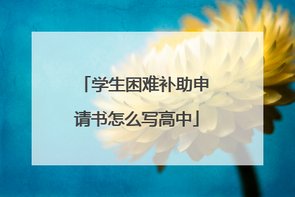 学生困难补助申请书怎么写高中