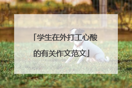 学生在外打工心酸的有关作文范文