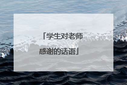 学生对老师感谢的话语