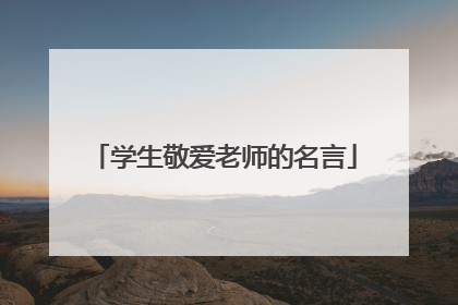学生敬爱老师的名言