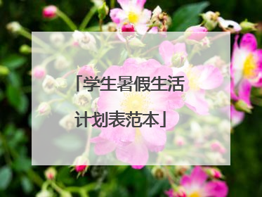 学生暑假生活计划表范本