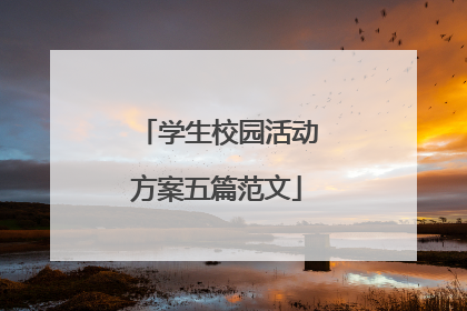 学生校园活动方案五篇范文