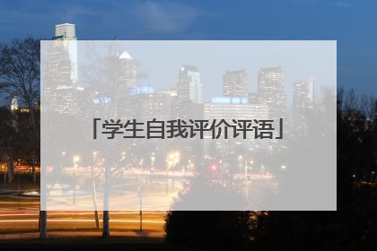 学生自我评价评语