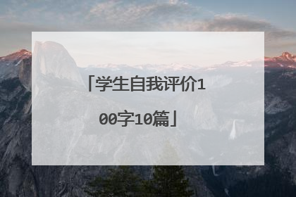 学生自我评价100字10篇