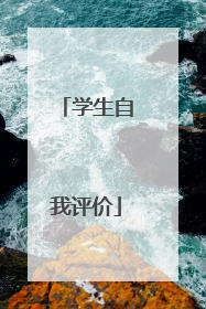 学生自我评价