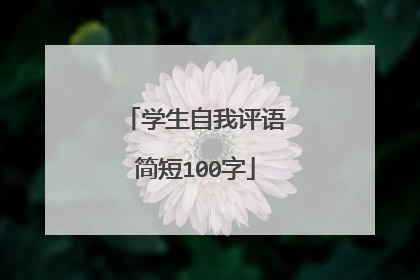 学生自我评语简短100字