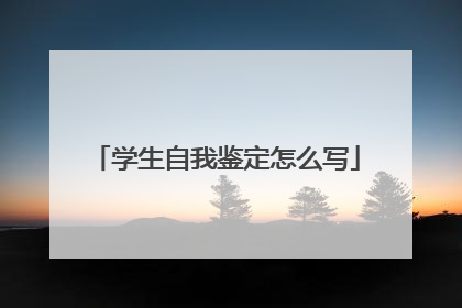 学生自我鉴定怎么写