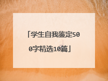 学生自我鉴定500字精选10篇