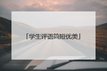学生评语简短优美