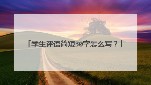 学生评语简短30字怎么写?