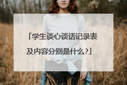 学生谈心谈话记录表及内容分别是什么?