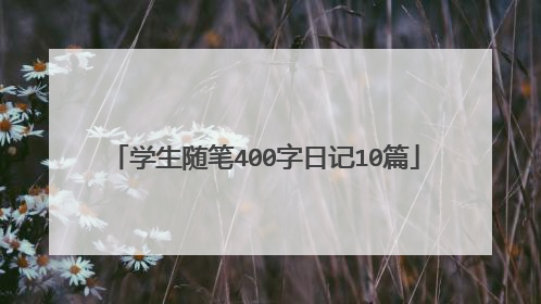 学生随笔400字日记10篇