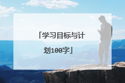 学习目标与计划100字