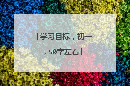 学习目标，初一，50字左右
